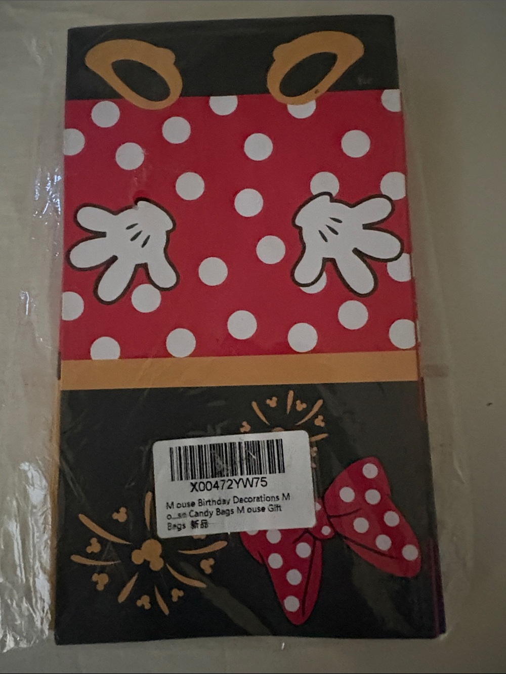Disney Minnie Mouse Polka Dot Favor Bags in Red, Black, White and Gold